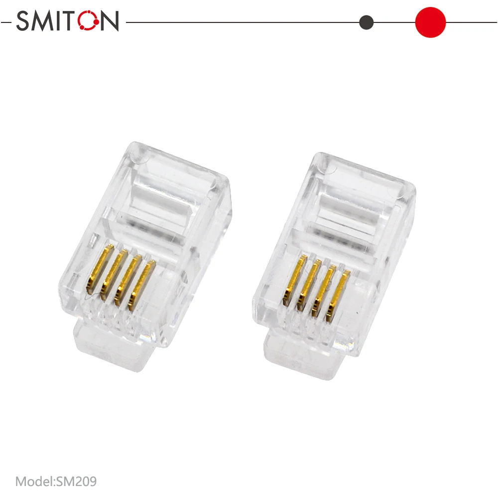 UTP RJ9 4P4C Modular Plug Male Connector for Telephone Application RJ9 Male Connector