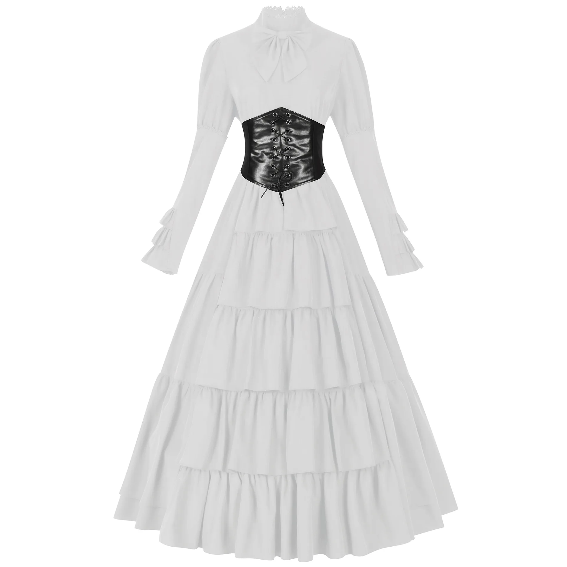 white christmas dresses Renaissance Corset Lace Mini Dress Black / White main image 1