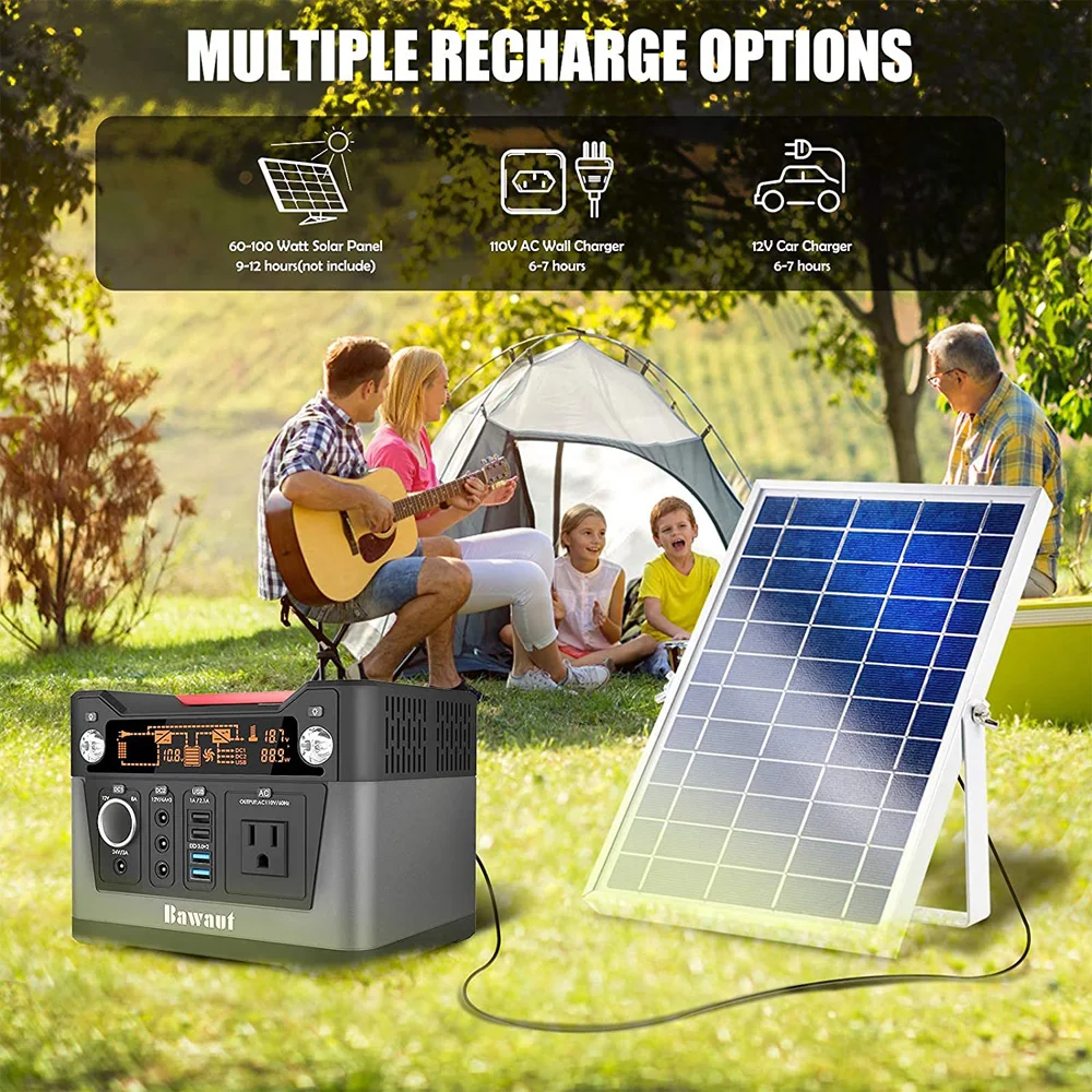 Portable Power Station Solar Generator 300w 280wh 78000mah Cpap Backup Lithium Battery Pack Ac 7875