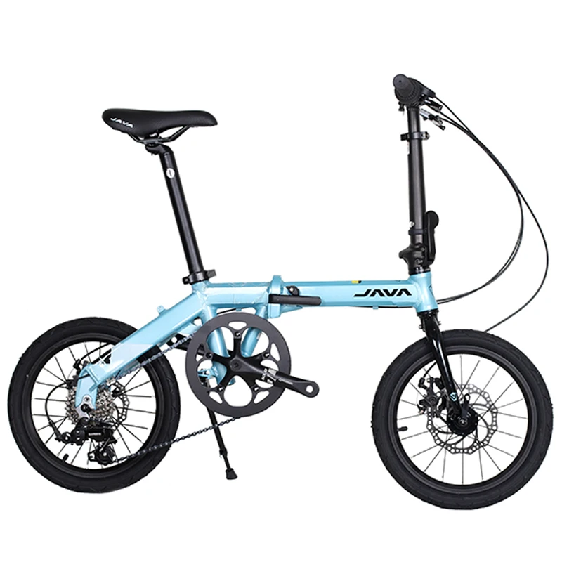 Java Folding Bicycle X1 7 Speed Disc Brake Foldable Bike 16 Inch Mini Cycling Aluminum Alloy Frame Bearing Wheel Set Adult Sport