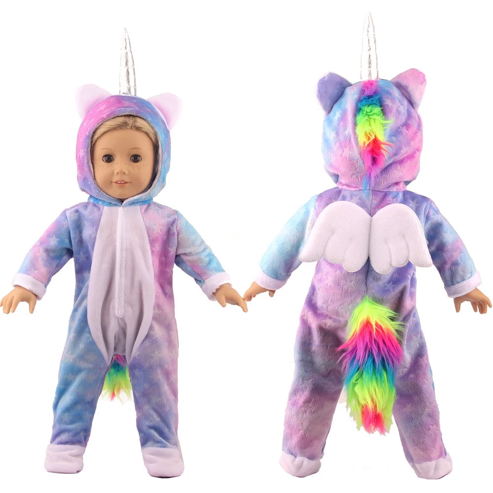 MSYO New Arrival 18 Inch American Doll Girl Unicorn Pajama Clothes