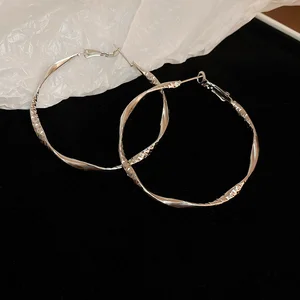 European and American New Style Large Hoop Earrings Simple and Stylish Circular Irregularly Shaped Metal Stud for Women
