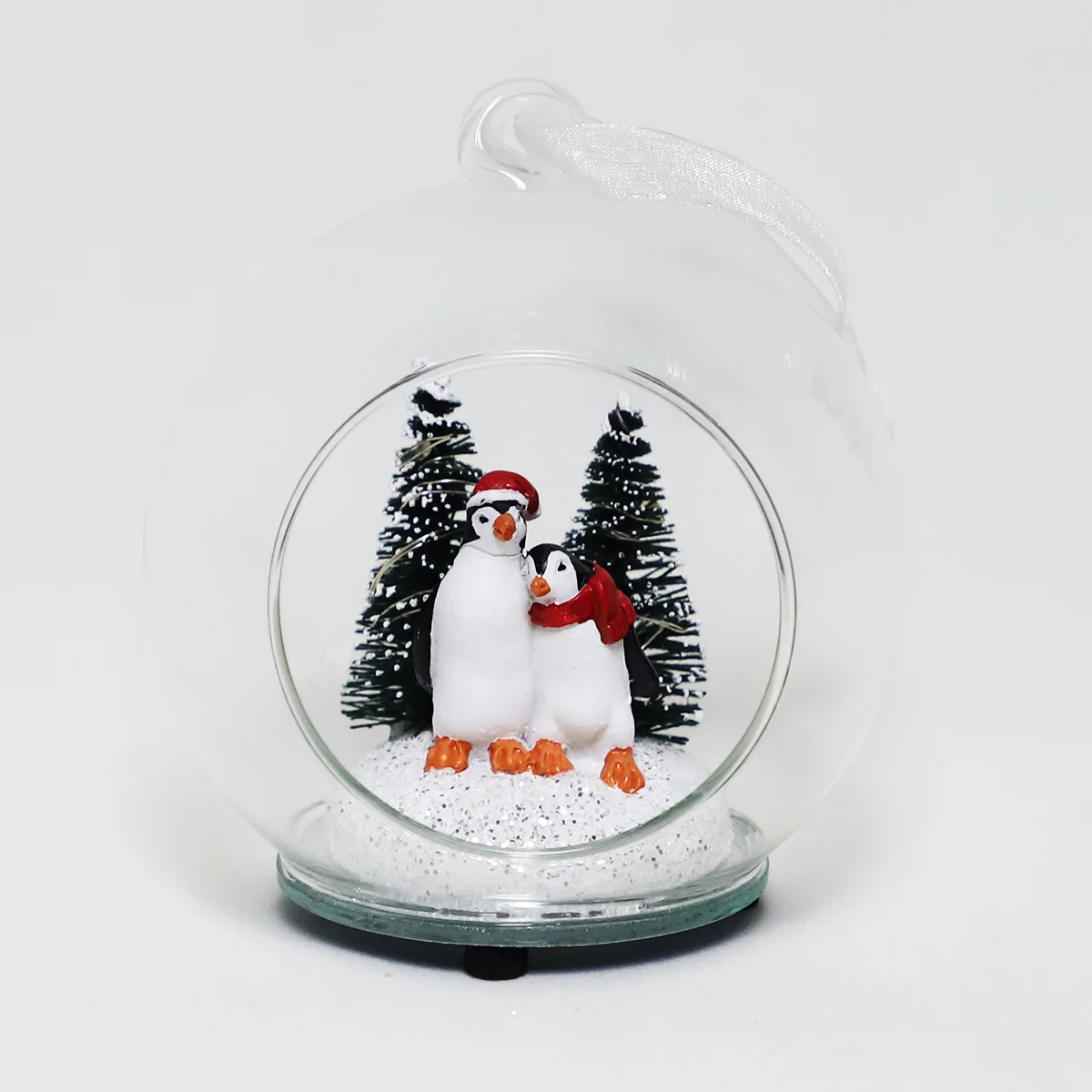 hot sale clear Christmas open glass ball with resin crafts inside