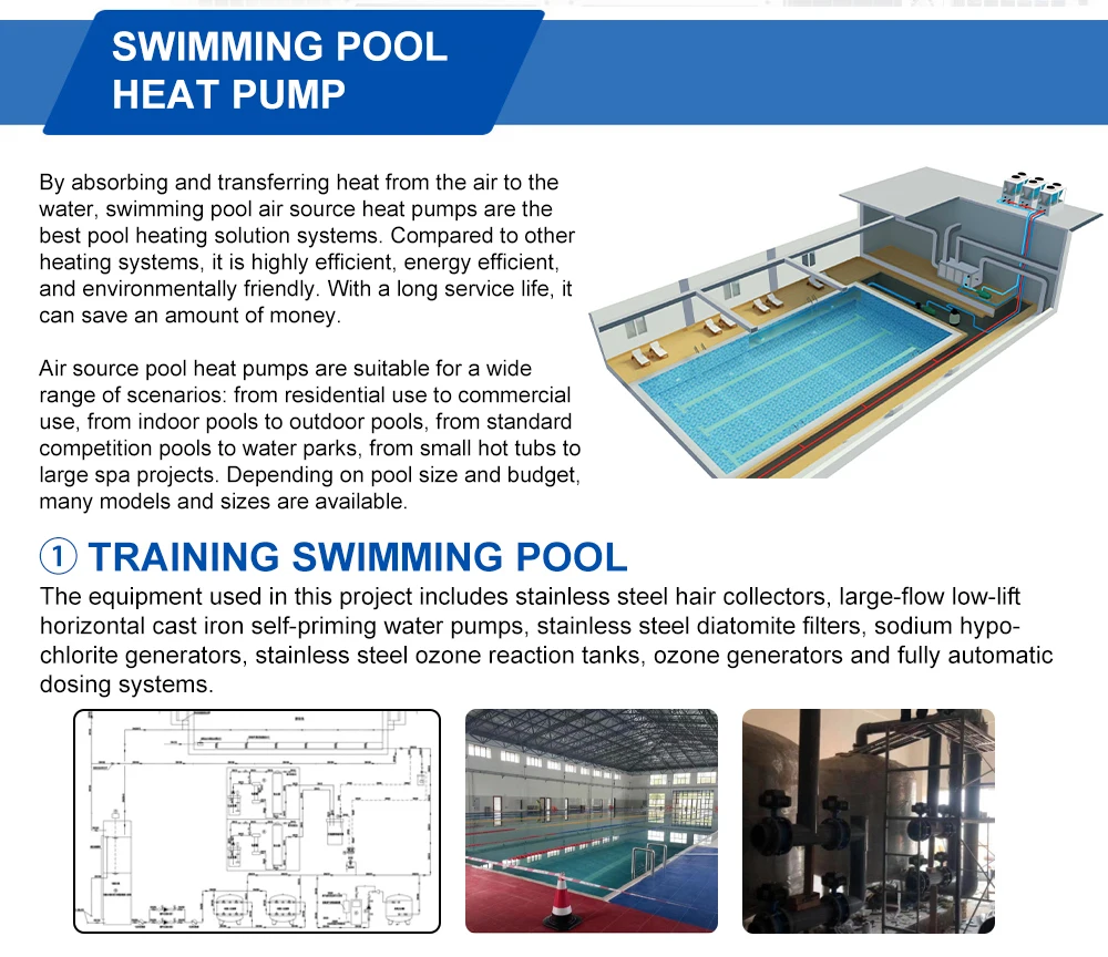 Commercial Air Source Swimming Pool Heat Pump - Renewable Energy