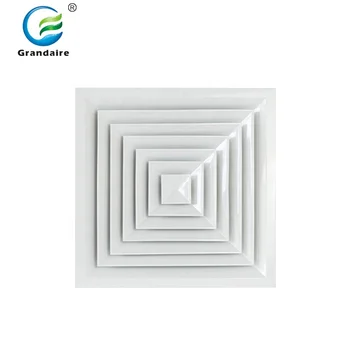 Ventilation Aluminum Removable Core Square Louvre Faced 4-way Supply ...