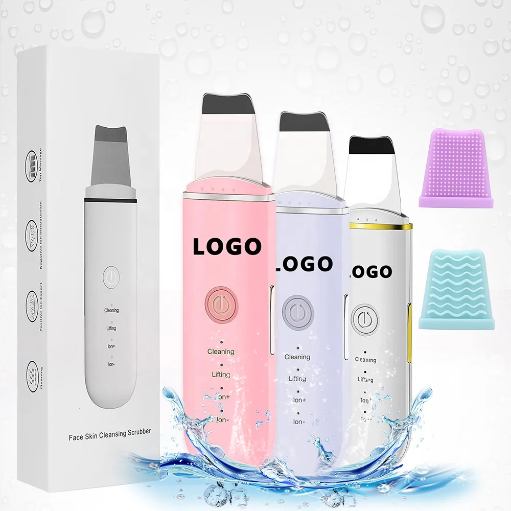 Бесплатная индивидуальная лопатка для лица, инструмент для глубокой очистки, экстрактор комедонов, ультразвуковой скребок для кожи, очиститель лица, скребок для лица