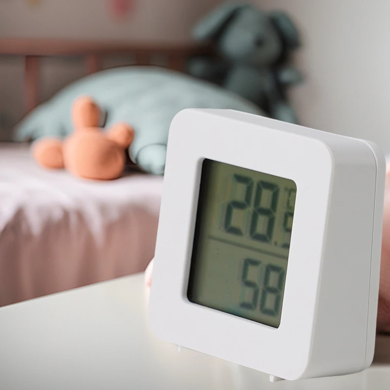 Mini Square Digital Thermometer Hygrometer for Home and Office Use Cooking Friendly Plastic Household Thermometer