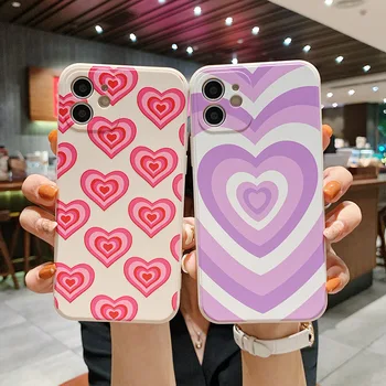 Love Swirls Heart Circle Soft TPU Edge Phone Case For Apple Accessories Iphone 5s se 6s 7 8plus xr xs 11 12 13mini Pro max Cover