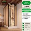 WoodHouse 1.3x1.0 C Jazz Bianco Apertura a Sinistra Doccia