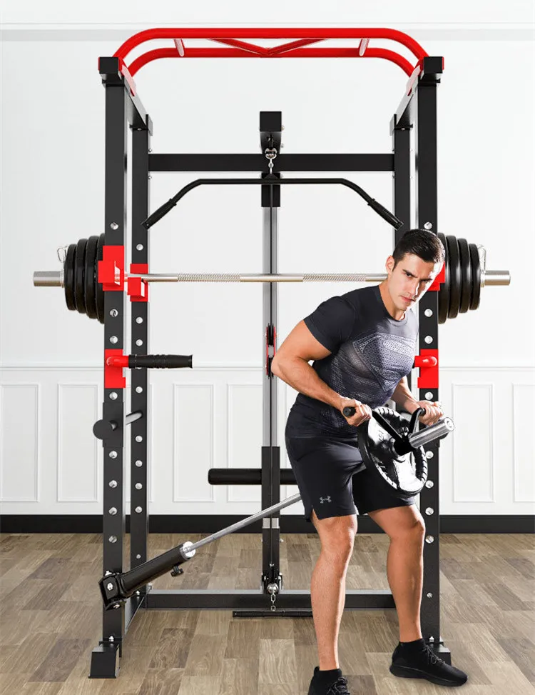 Fitness Body Building Weight Lifting Multi-functional Adjustable Fitness Equipment Power Squat Rack Smith Machine