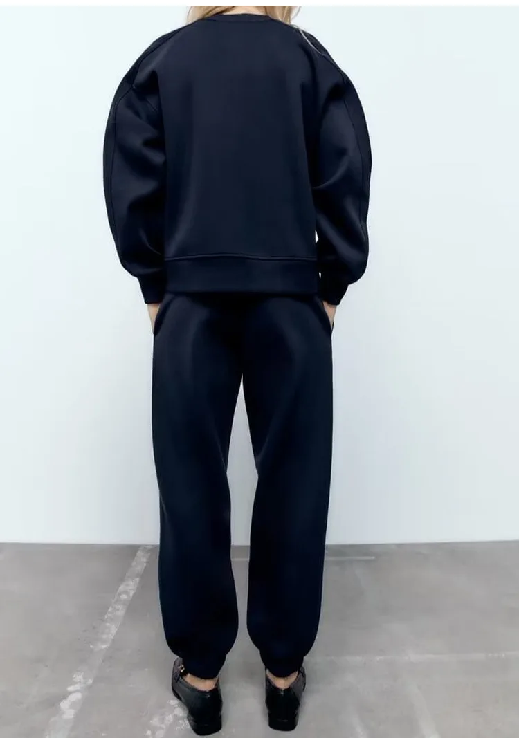 Manufacturers Custom Letter Embroidery Women's Hoodies & Sweatshirts Sweatpants Sweat Suit