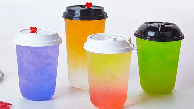 Wholesale Custom Logo U-shaped Pp Bubble Tea Milktea Boba Plastic Cups ...