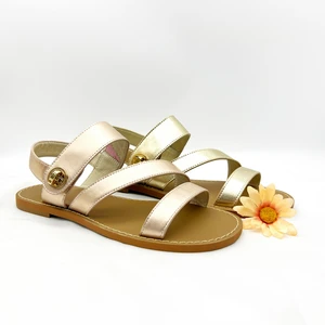 Professional Custom Genuine Leather Anti-slip Comfortable Summer Fashion Trend Flats Sandals for Women