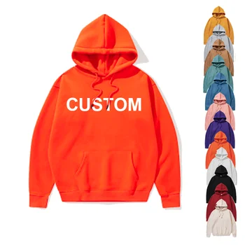 Custom logo 100% cotton men pullover hoodie sweatshirts jogger clothing blank oversize hoodie unisex plus size men's hoodies
