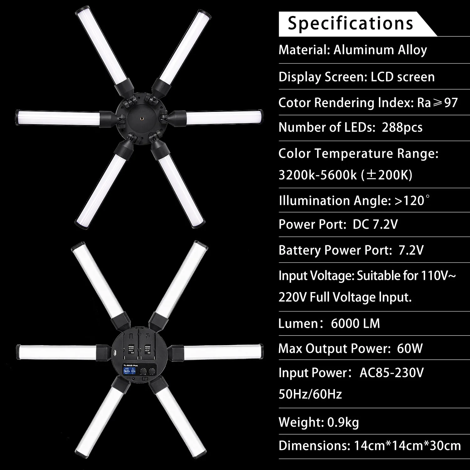 FOSOTO Portable LED Star Lantern DC 12V Waterproof Telescopic Rod OEM/ODM Outdoor Garden Lamp for Photographic Lighting