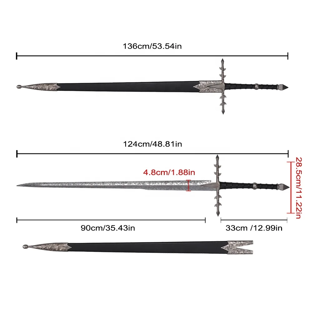 ナシル中金 Cosplay ロールプレイング ロード・オブ・ザ・リング力 古兵器 136cm 1:1 TV LOTRロードオブザリングリアルソードRingwraith Nazgul