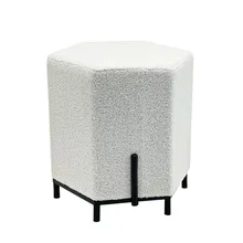 Hot Sale Living Room Furniture Ottoman Design Pouf with Gold Leg