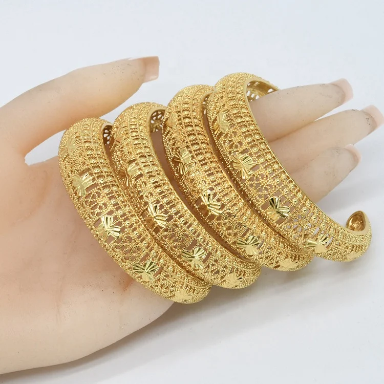 エチオピア24kgpバングル 高品質エチオピア18K/24Kインド女性ゴールドメッキブレスレット