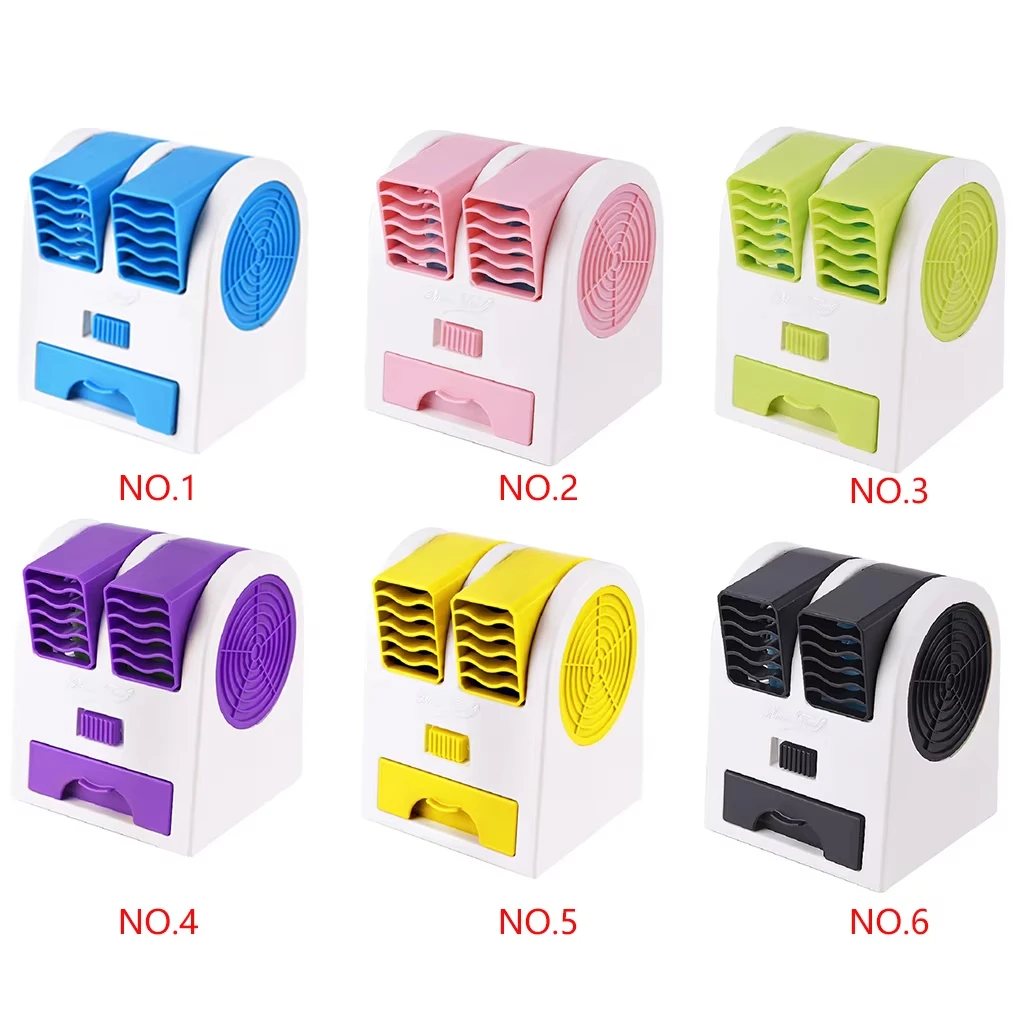 USB mini-airconditioner, draagbare persoonlijke koelventilator met dubbele luchtuitlaat, zomerse bureau-luchtkoeler_voghion.com
