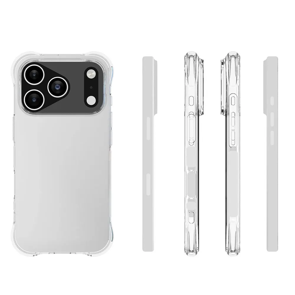 Laudtec Funda Cristalina Anti Caída Transparente Airbag Case Funda Protectora para Teléfono Móvil con Cuerpo Suave para iPhone 17 Air Pro Max