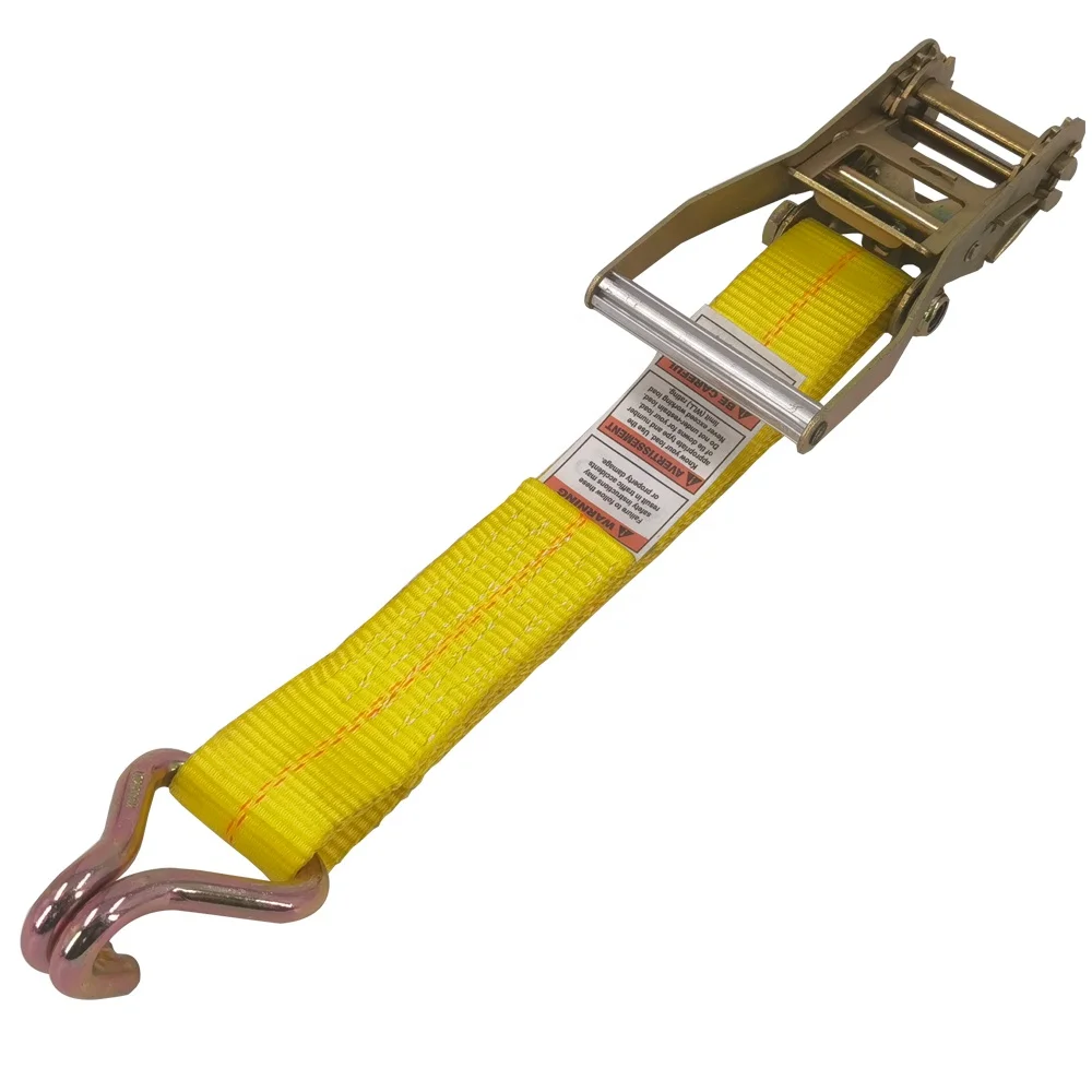 Ratchet Tie Down Straps 2'' X 15' Heavy Duty Yellow Polyester Trailer With Double J Hook,5000 LBS Break Strength,Cargo Straps For Moving Appliances, Lawn Equipment & Motorcycles KODIAK STRAPS (2PACK - View #9