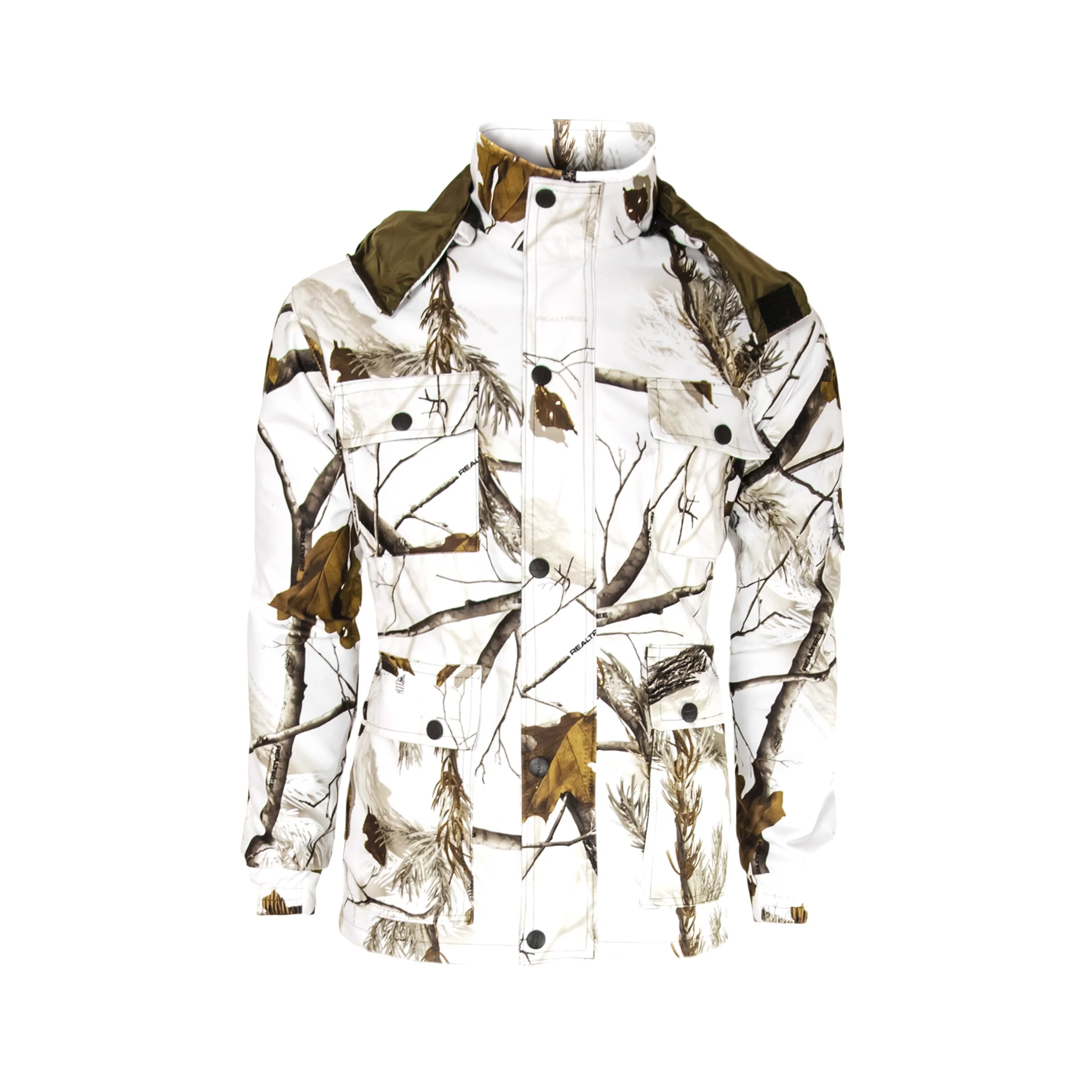Hunting Real Tree White Snow Camo Hunting Clothes Jacket and Pant From BJ Outdoor