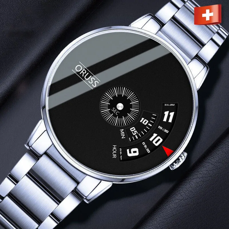 Oruss 862 Luxury Waterproof Men's Watch Male Steel Reloj Students Young Korean Version Fashion Casual Trend Quartz Watch for Men