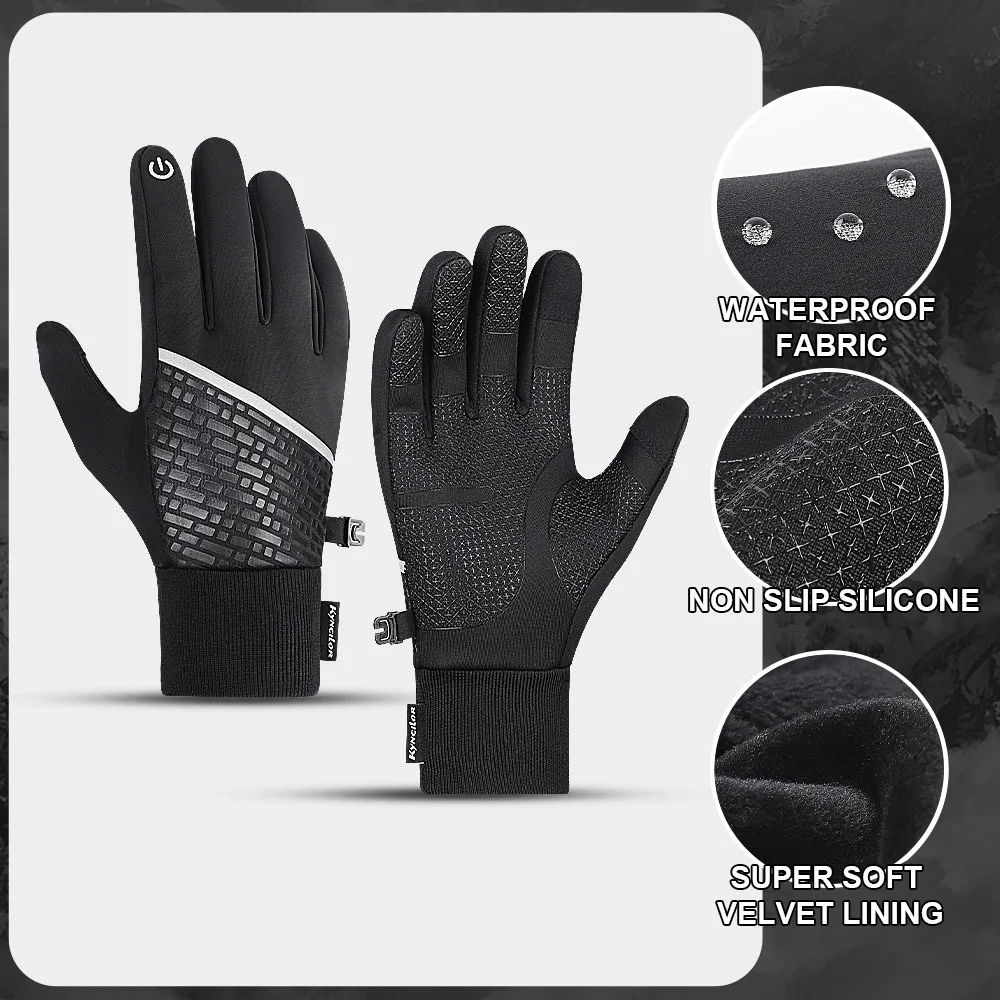 Wholesale Waterproof Winter Gloves Padded Warm All Fingers Touch Screen