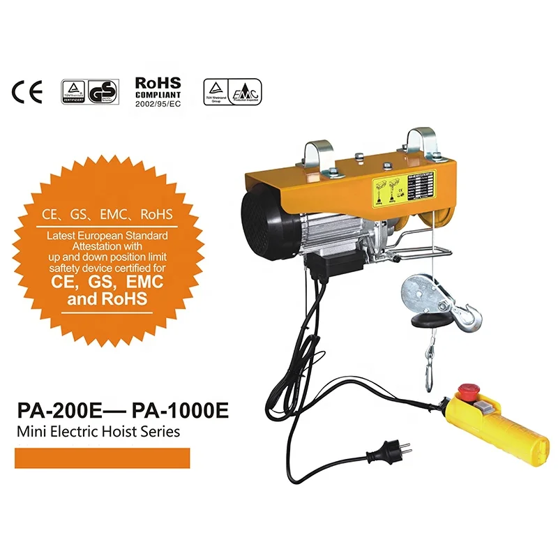 Pa200 Pa400 Pa600 Pa800 Pa1000 Pa1200 Mini Electric Hoist Winch Mini Small Pa Electric Motor