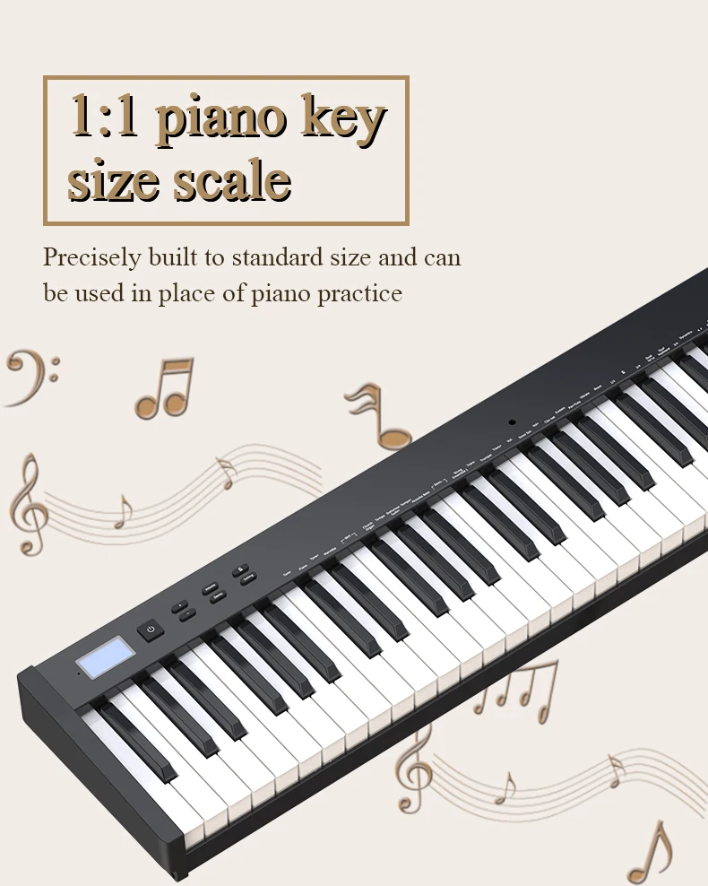 88 Keys Electronic Piano Keyboard Midi Output Builtin Stereo Speakers
