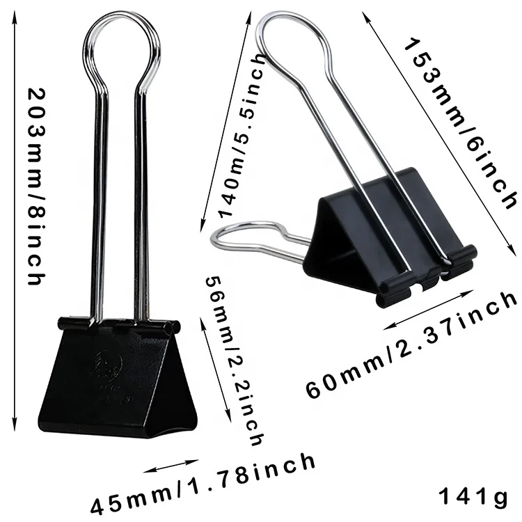 Extra Large Binder Clip, Jumbo Binder Clip, 60mm (2.4 inch)