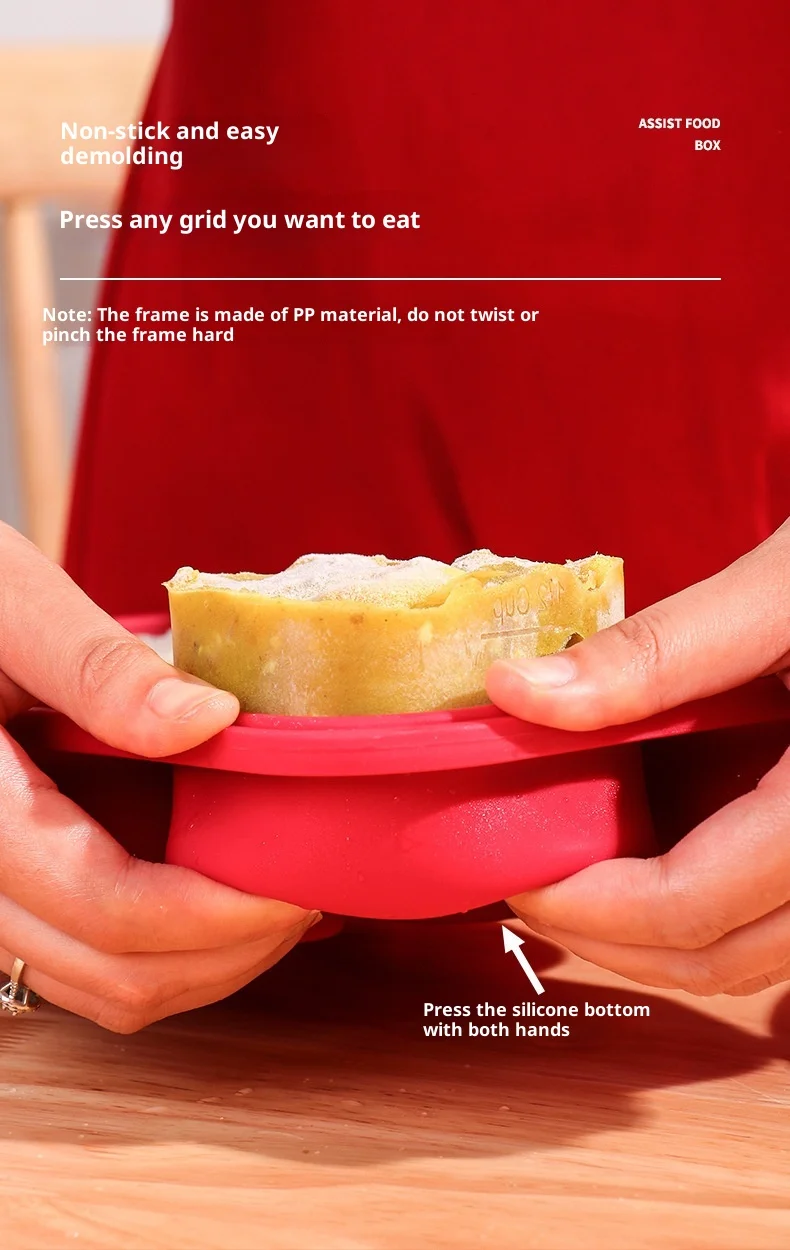 Classic Kitchen Baby Food Storage Box Silicone Compartment Fresh-Keeping Sustainable Rectangle Portable Multifunctional manufacture