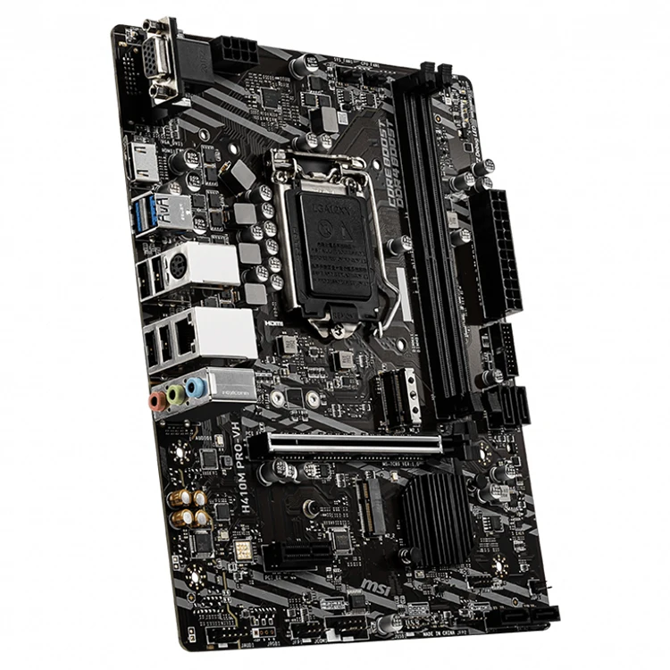 MSI H410M PRO-VH Motherboard Gaming bekas dengan Chipset Intel H410  mendukung prosesor Intel Core Series ke-10 kartu Video