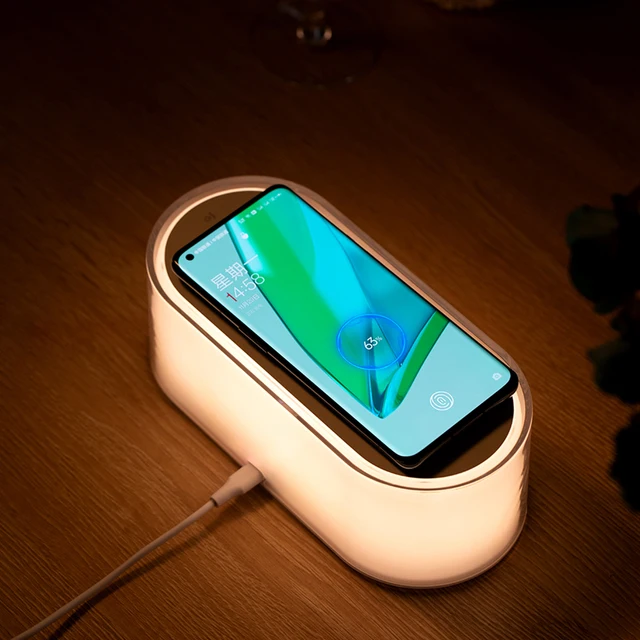 2023  Led table lamp with wireless charger ,Three adjustable white lights