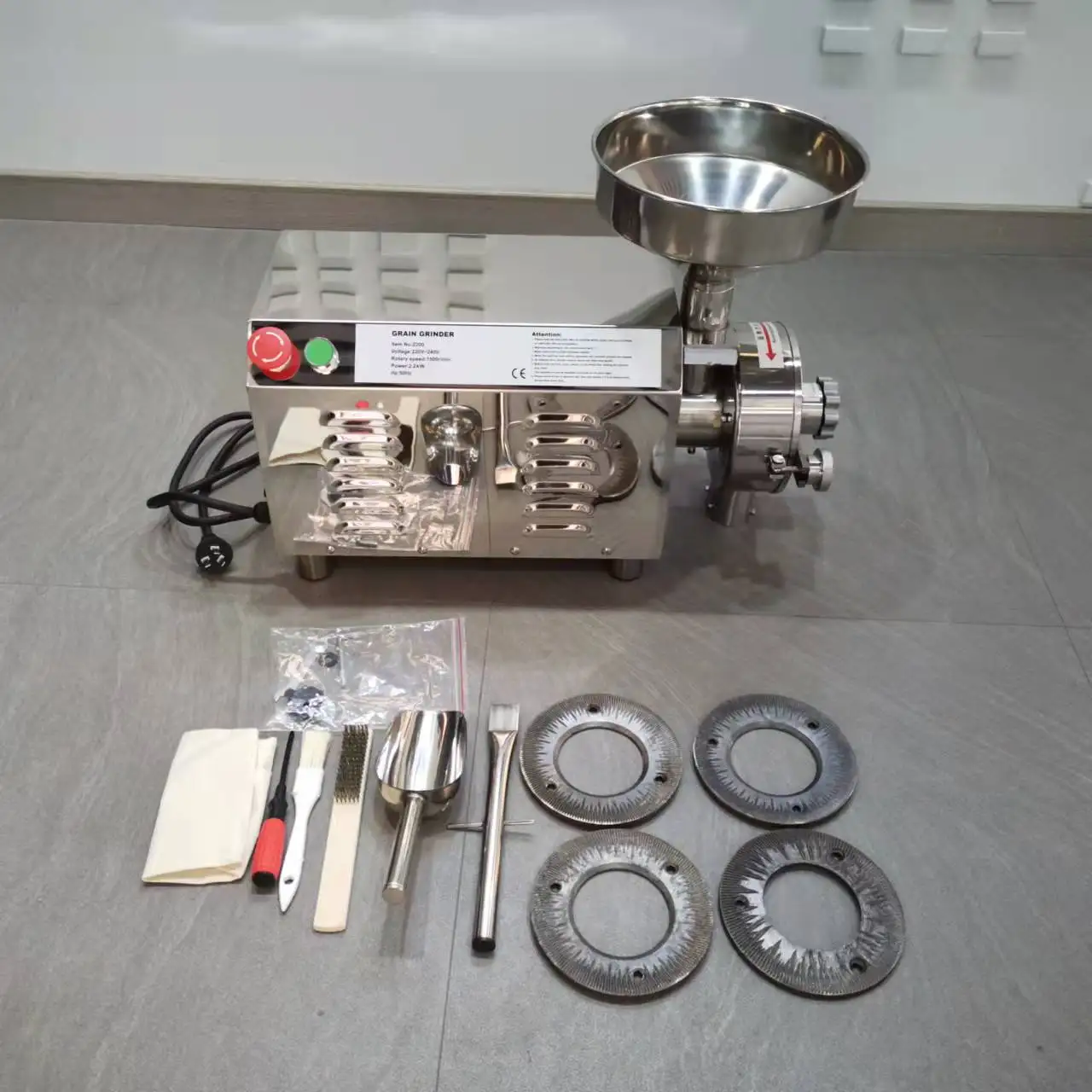 HR3600 Commercial High Capacity Grain Grinder Mill Cereal Rice Wheat Corn Mill Powder Machine