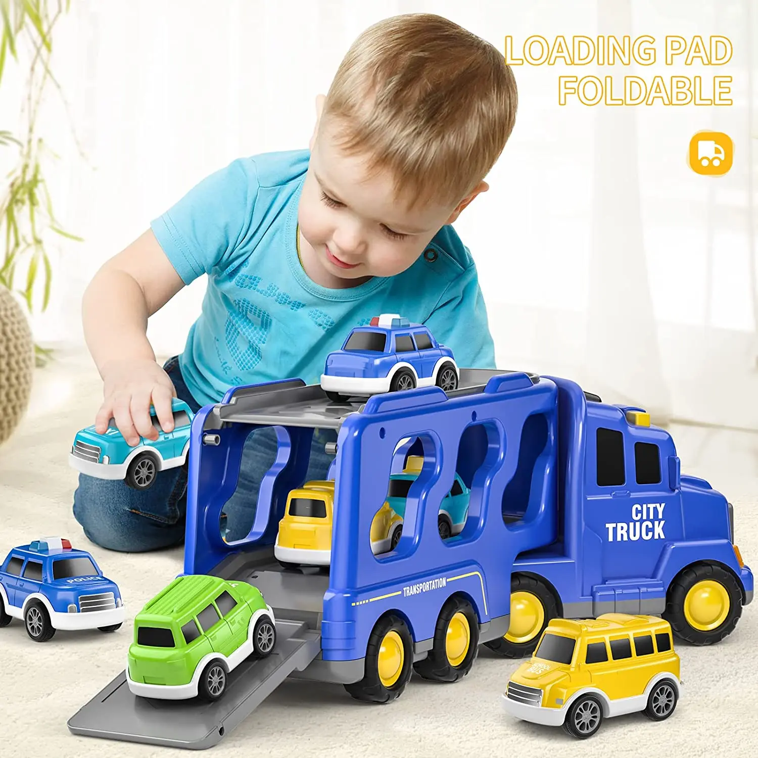 Temi Truck Transport City Vehicles Toys Kids Toys Car For Boys Toddlers ...