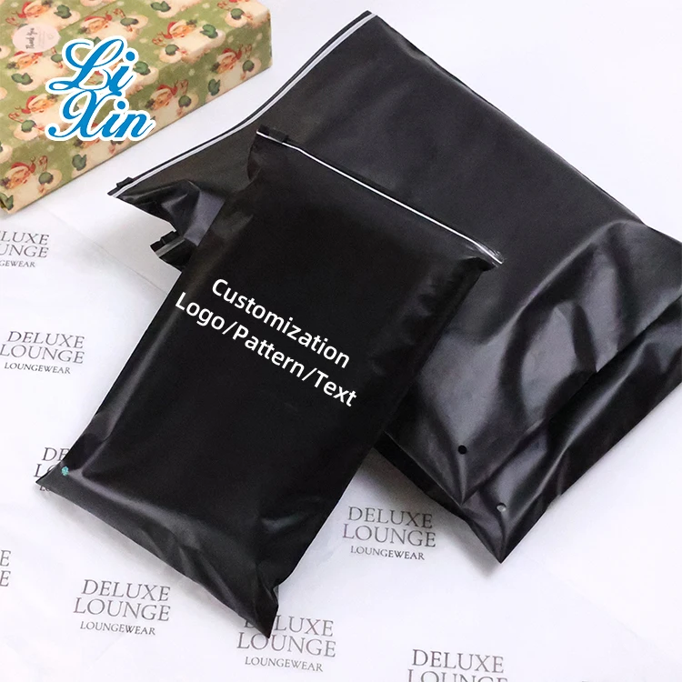 Custom Black Zip Lock Bag with logo Thick Material Frosted Zip Lock Bag  Clothes Packing Bag