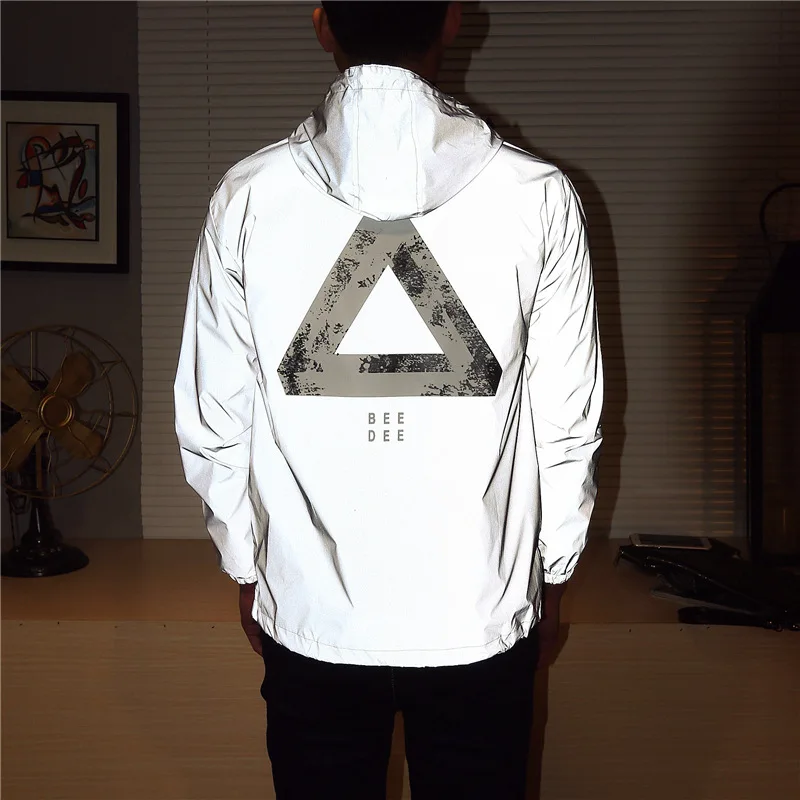 Fangfei 3M Reflective Hooded Windbreaker Fashion Jacket