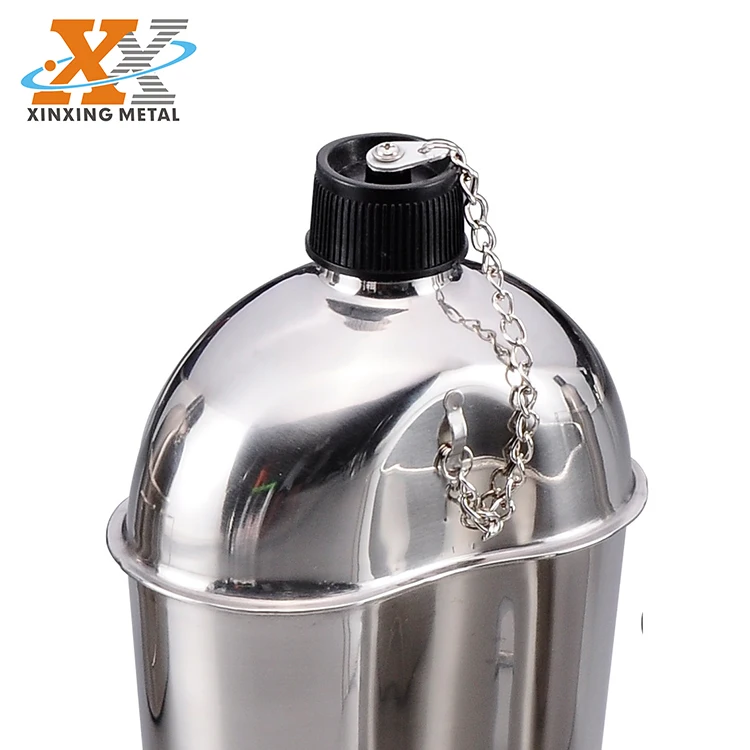 Outdoor Camping Water Bottle 1L Stainless Steel Canteen Water Bottle With Cup factory