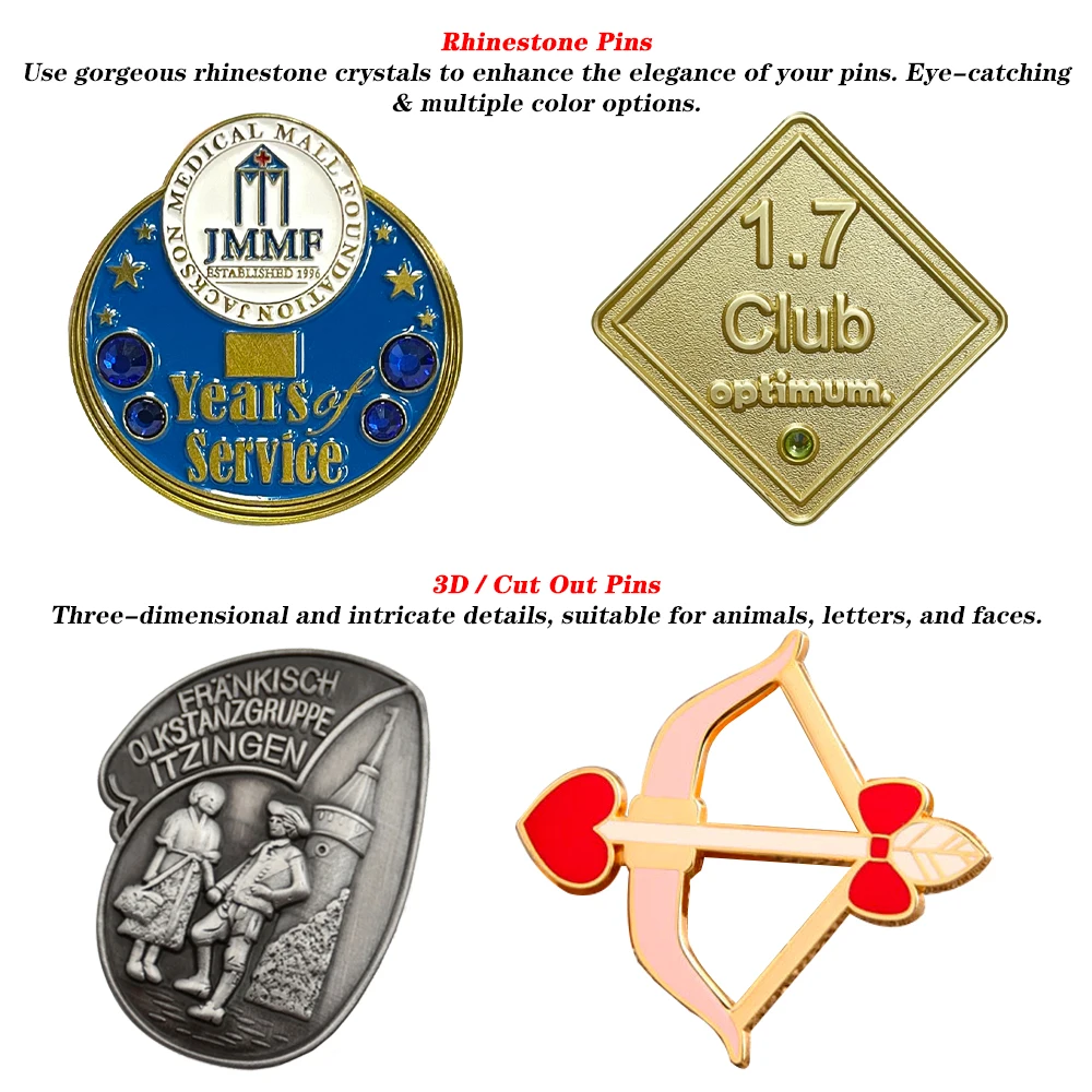 Souvenir gifts lapel pins die casting enamel pin custom design high details embossed 2d 3d brass pins for caps