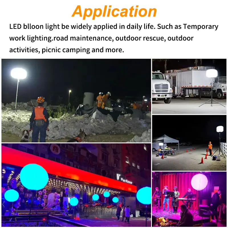 Factory High Quaily Portable Tripod LED Dimmable RGB Mobile Balloon Lights Tower for Outdoors Industrial Events Camping Lighting