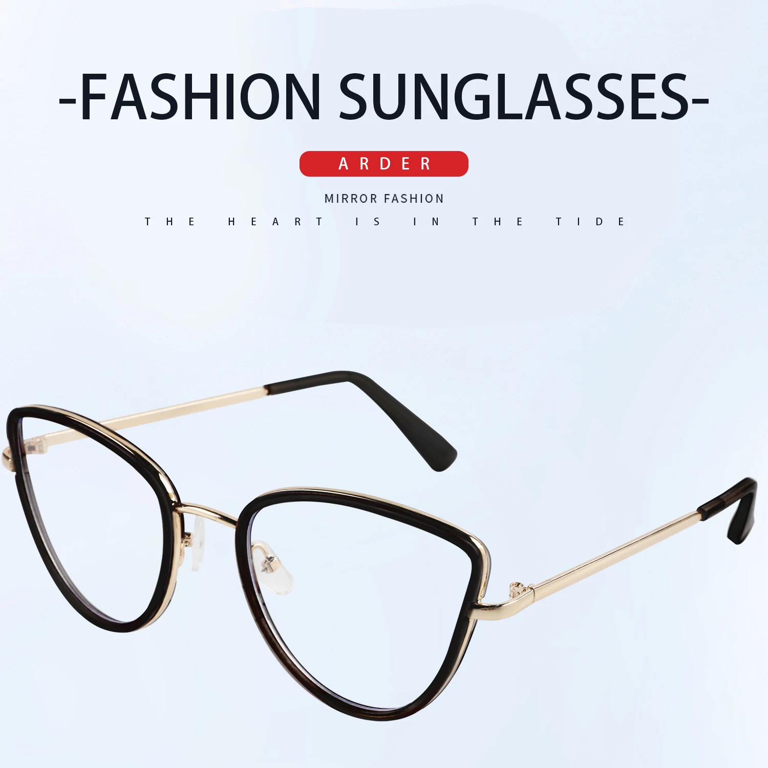 Antiblue Cat Eye Glasses Frame Female Flat Light Mirror Europe And The