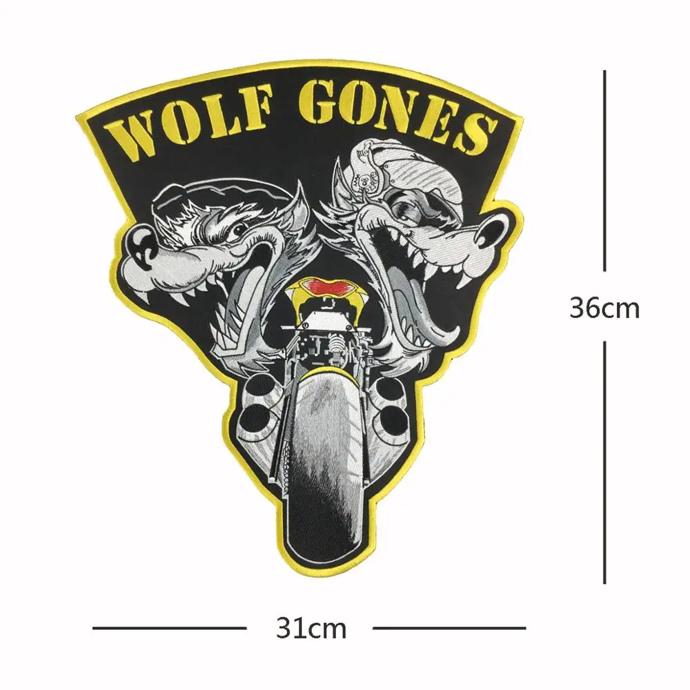 バイク用 ベスト バックパッチ 狼 刺繍ワッペン| Alibaba.com