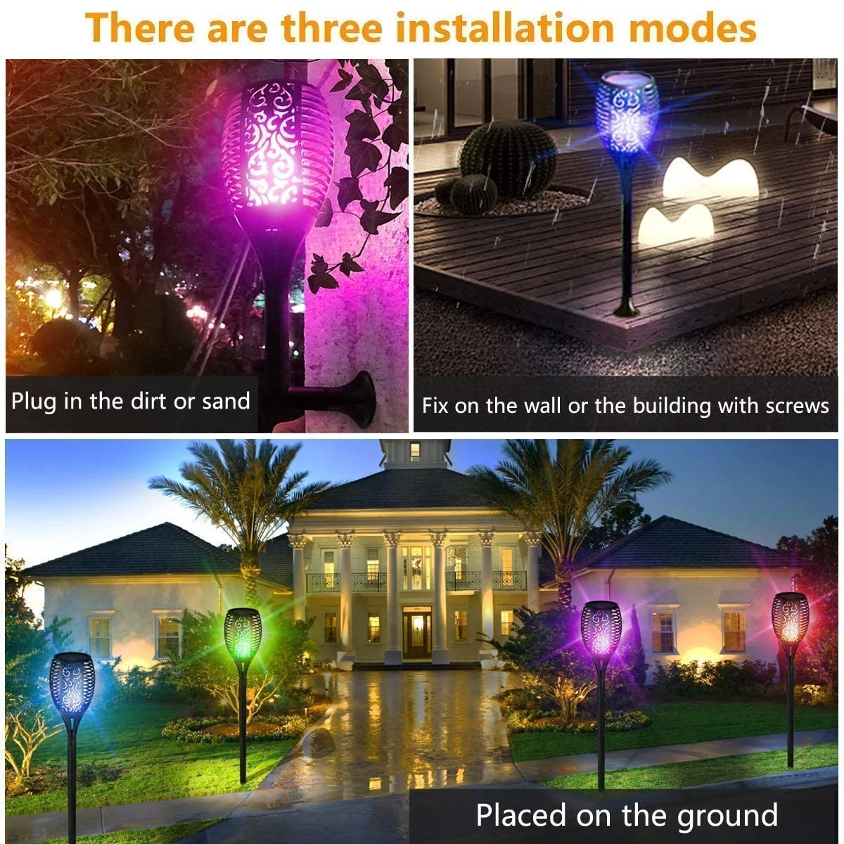 7 Changing Color Solar Outdoor Light Torch Christmas Landscape Decoration Garden Driveway Lawn Flickering Dancing Flame Lighting