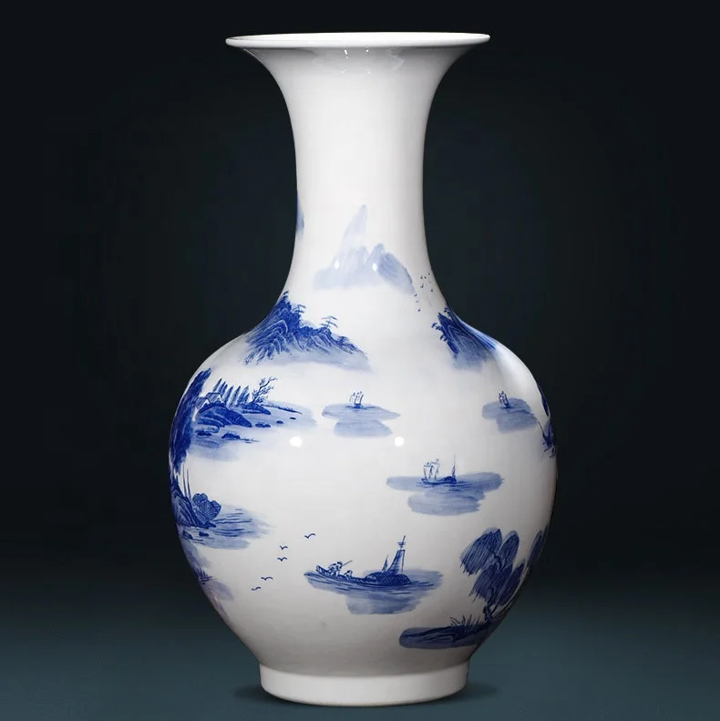 景德镇陶瓷花器青花瓷器摆件大钦佩瓶| Alibaba.com