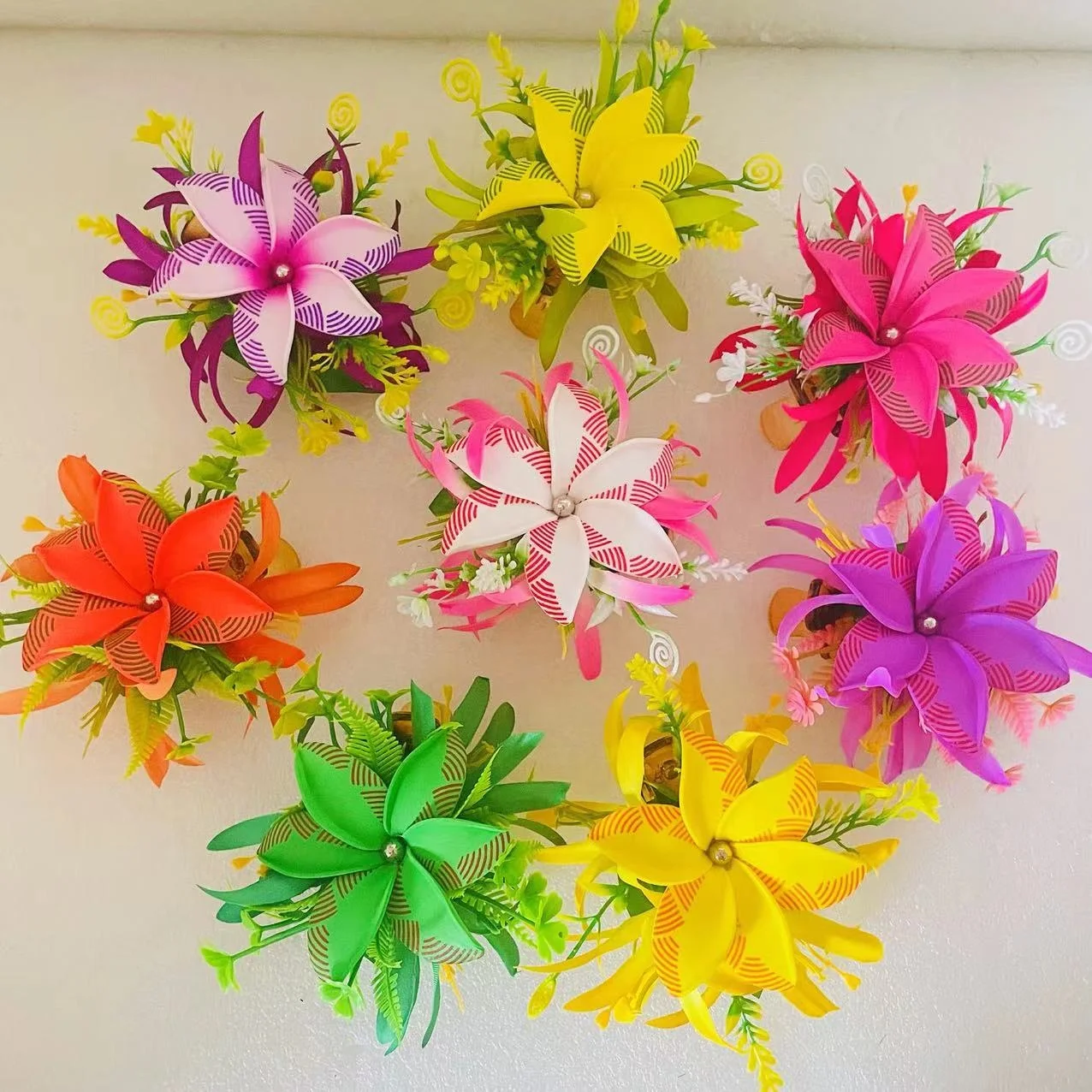 Заколка для волос Алоха Гавайская из пены гибискуса с цветочным рисунком