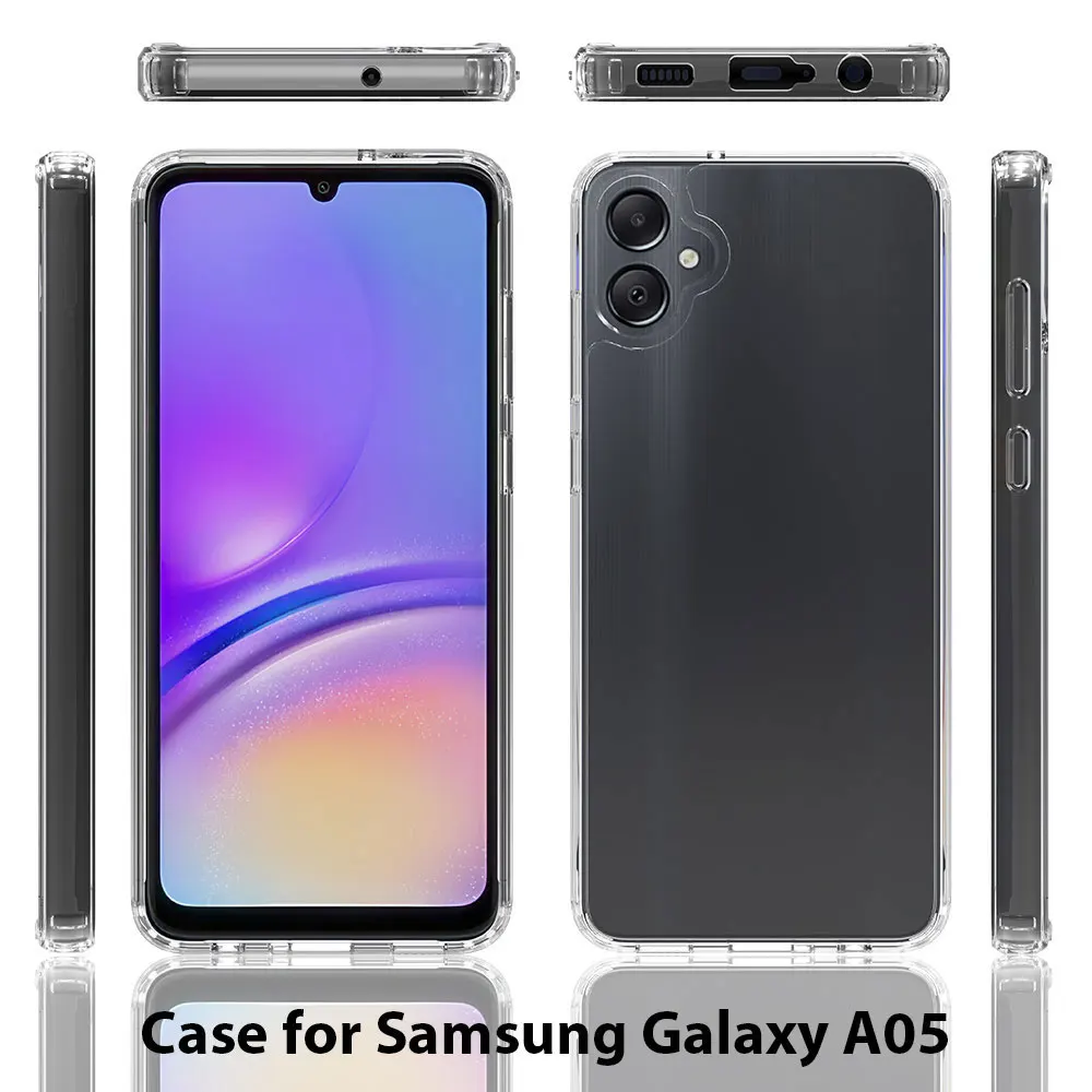 Transparent Phone Case 2 In 1 For Samsung Galaxy A05 Clear Drop Proof Cases Luxury Design Anti Scratch Tpu Pc Sjk318 details