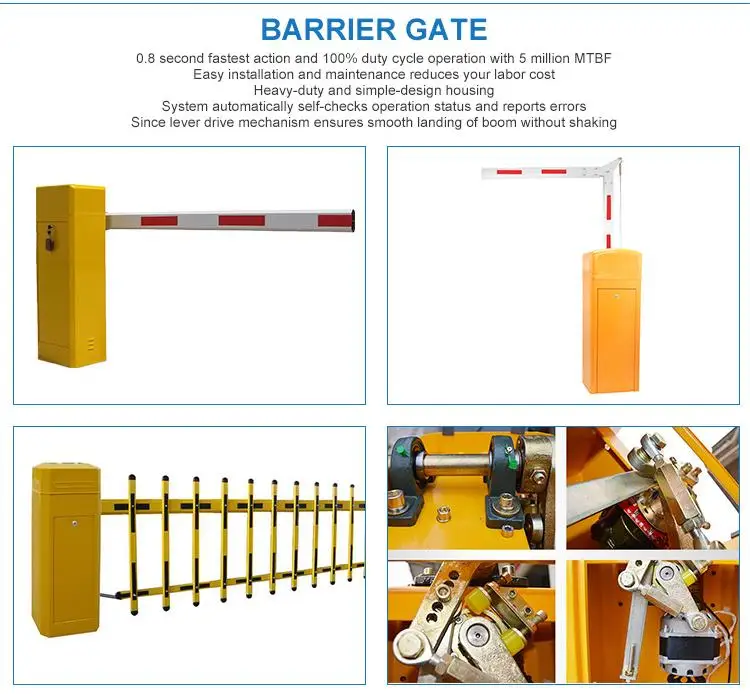 Car Parking and Toll Access Control Automatic Articulated DC Parking Boom Barrier Gate With Long Range Rfid Reader