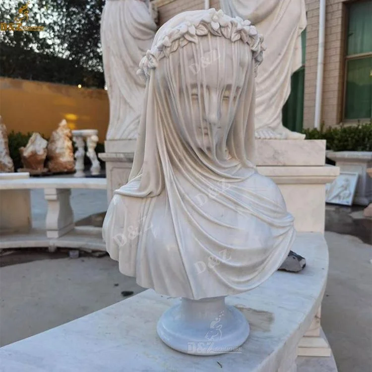 ★キャストマーブル 女性彫刻★ 彫刻博物館の大理石の女性像販売ルーブルシャッチワースベールに包まれ