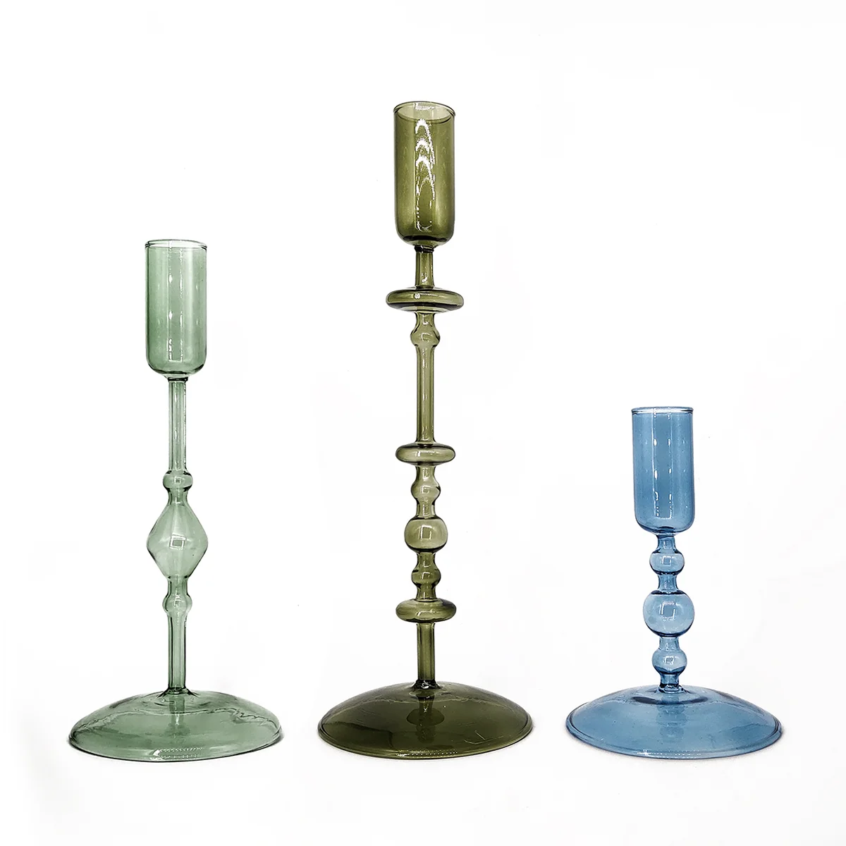 Colored glass candle holder home decoration suppliers crystal glass holders